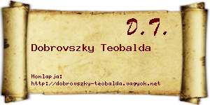 Dobrovszky Teobalda névjegykártya